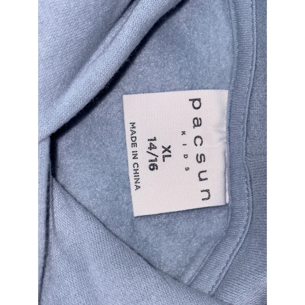 PacSun Kids XL 14/16 Newport California Seashell Oversized Hoodie Light Blue